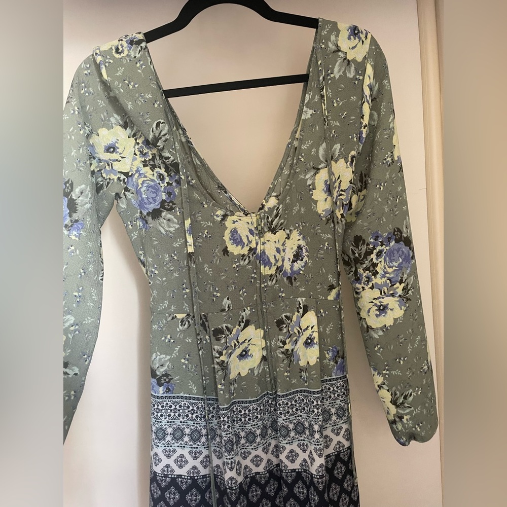 Francesca Miami Boutique Green Floral Women's Romper (Size Medium)